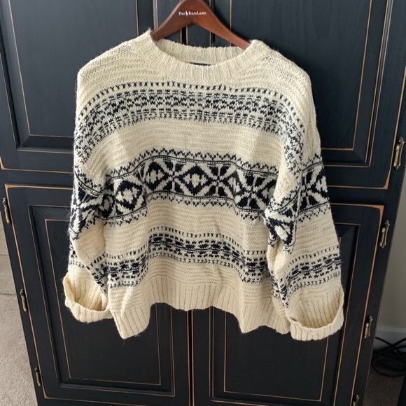 Polo Ralph Lauren Sweaters - Polo Ralph Lauren Cream and Black Patterned Sweater